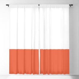 Burnt Orange and White Minimalist Color Block Blackout Curtain