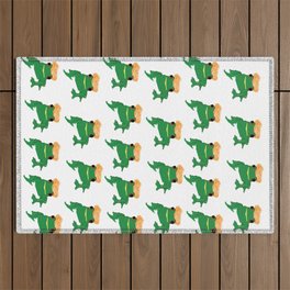 Funny Green Frog Outdoor Rug
