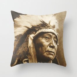 Chief Running Antelope - Native American Sioux Leader Throw Pillow