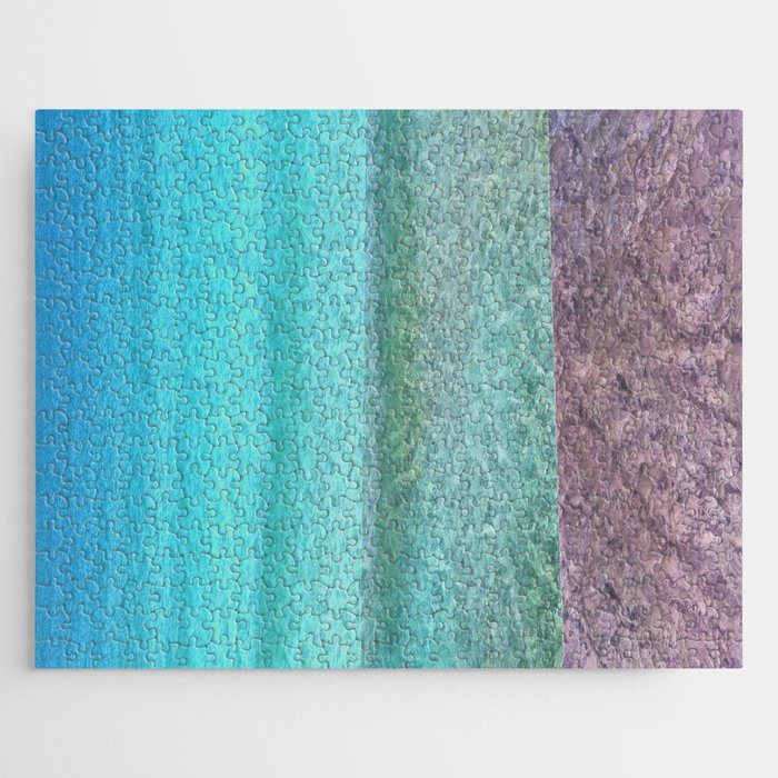 ocean blue and lavender color blocking line function Jigsaw Puzzle