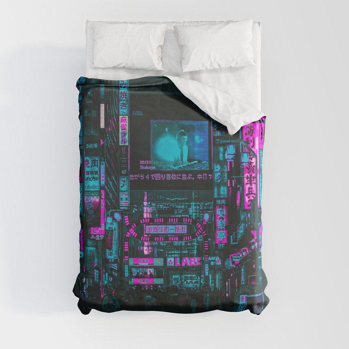 Cyberpunk City Duvet Cover