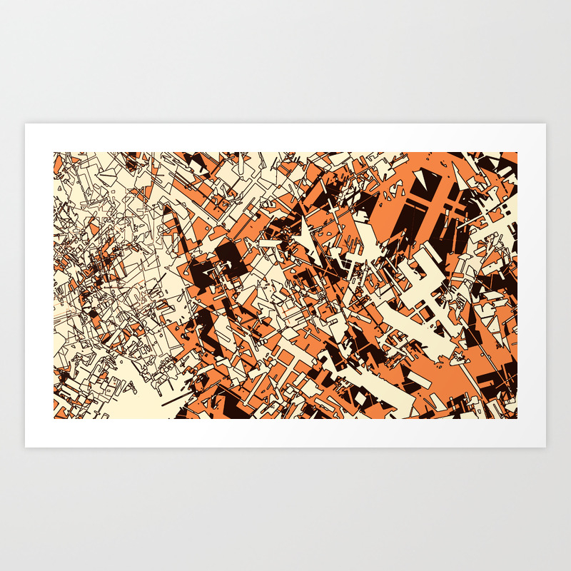 Abstract Geometric Structure Pattern Aerial View Cityscape
