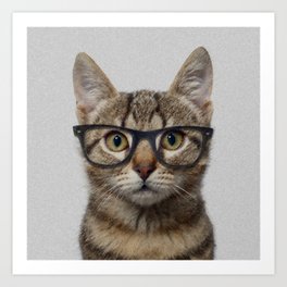 Geek cat Art Print