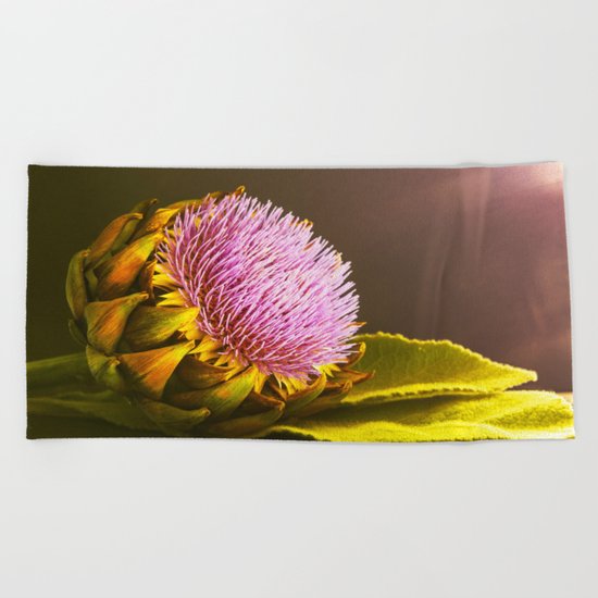 artichokes flower Beach Towel