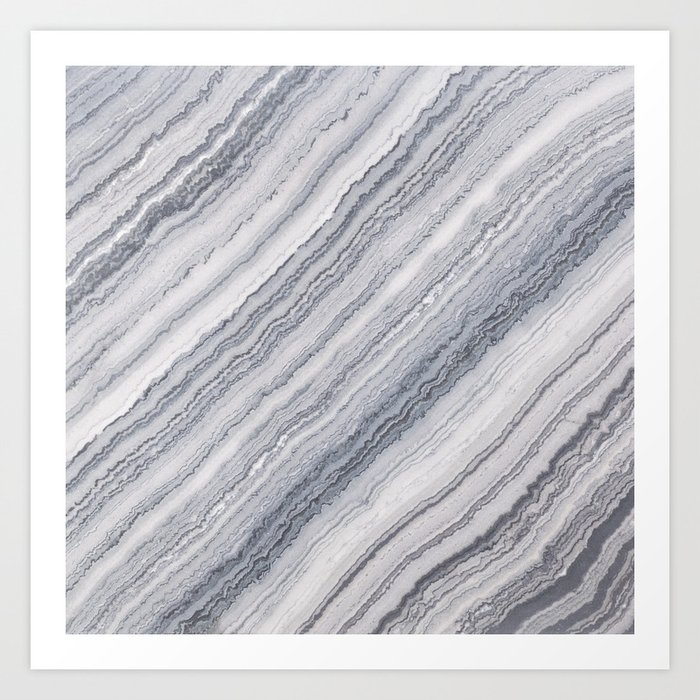 Grey Marble Art Print
