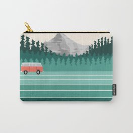 Oregon - retro throwback 70s vibes travel poster van life vacation mountains to sea Carry-All Pouch | Vacation, Pacificnorthwest, Poster, Vanlife, Graphicdesign, Pacific, Digital, Throwback, 70S, Mountains 