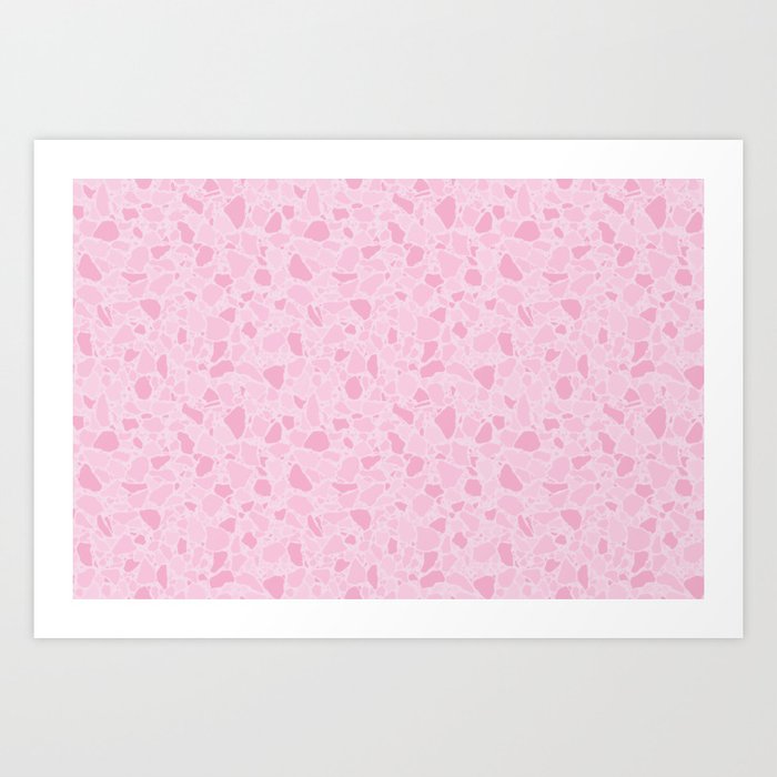 Pink Terrazzo flooring pattern. Digital Illustration background Art Print