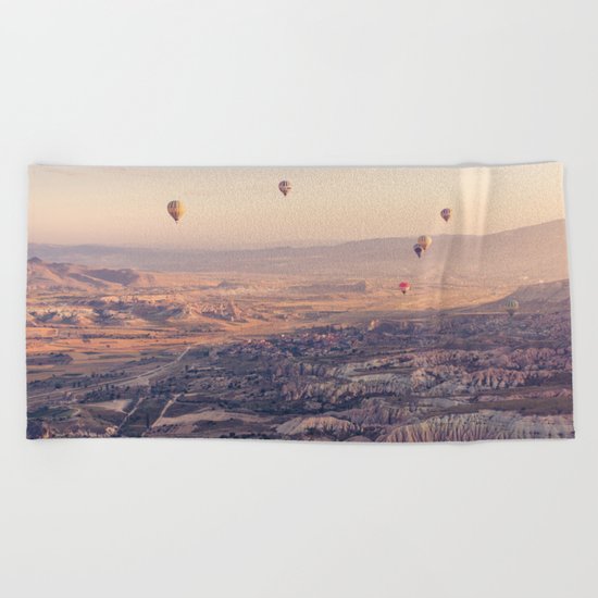 Sunrise Hot Air Balloon Flight Beach Towel
