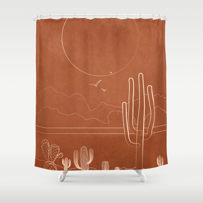 Sun over the Desert 1 Shower Curtain
