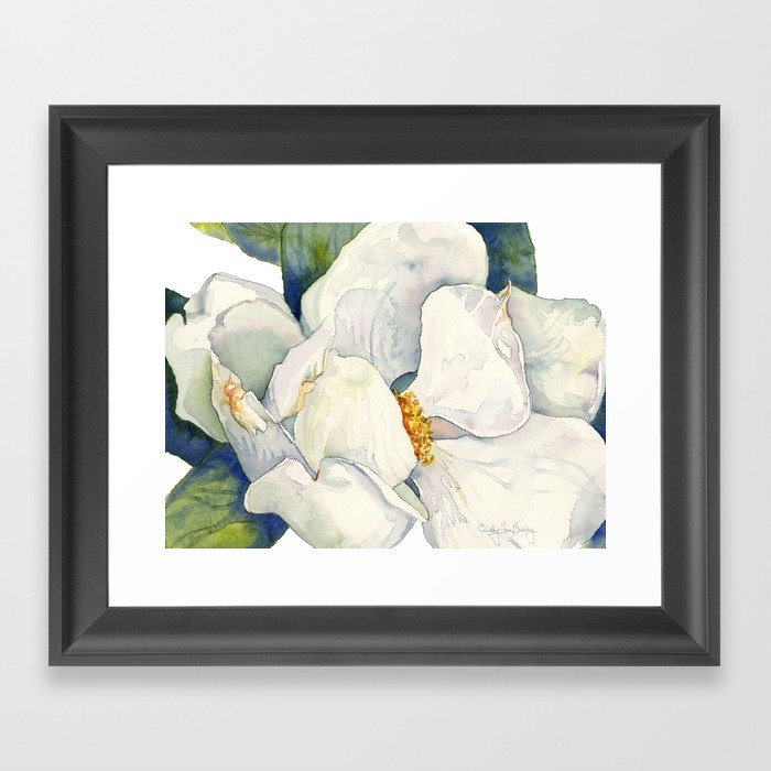 Magnolia Full Bloom Framed Art Print