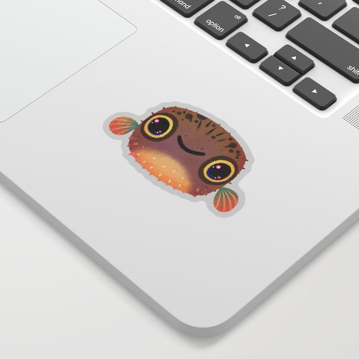 Smiling puffer Sticker