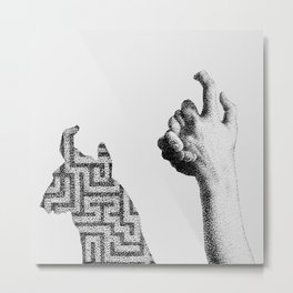 Hand Shadow Puppet of a Bull Representing a Minotaur in a Maze Metal Print