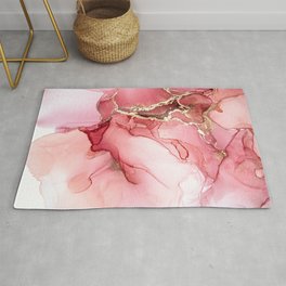 Rubies and Gold | Ink Abstract Painting Rug