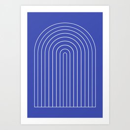 Minimal Arch XXI Bright Blue Modern Geometric Lines Art Print