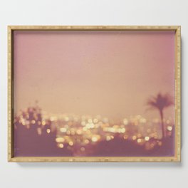 Summer Nights. Los Angeles at night photograph. Serving Tray