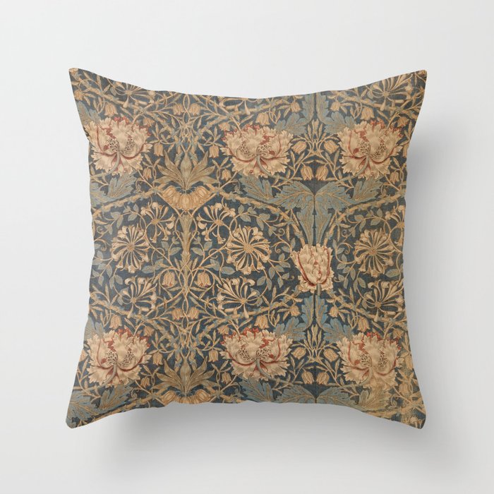 Honeysuckle by William Morris 1876 Antique Vintage Victorian Jugendstil Art Nouveau Retro Pattern Throw Pillow