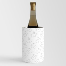 Black and white one line minimalistic bunnies Wine Chiller