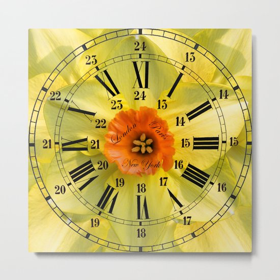 The Power of Petals 2...The Clock! Metal Print