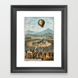 Hot Air Balloon Vintage Poster Framed Art Print
