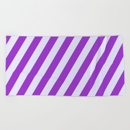 [ Thumbnail: Lavender and Dark Orchid Colored Striped/Lined Pattern Beach Towel ]