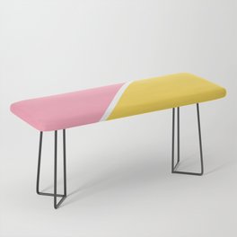 Pink and Yellow Abstract Bench
