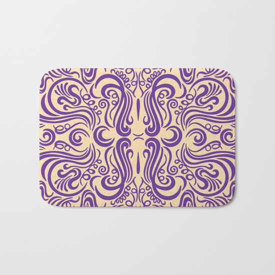 Vintage Ornaments Violet Bath Mat