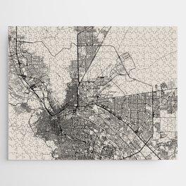 El Paso Black & White Map Jigsaw Puzzle