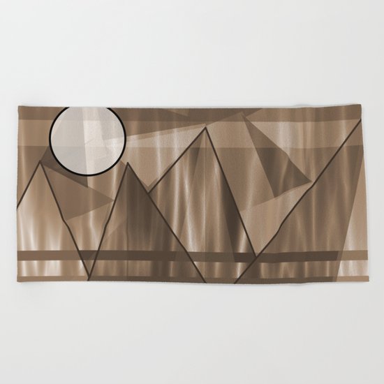 Sepia Landscape Beach Towel