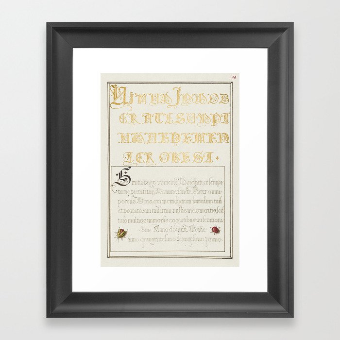 Vintage calligraphic art poster Framed Art Print