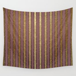 Striped Luxurious Pattern Golden Retro Circus Stripes Wall Tapestry