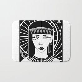 Cleopatra Bath Mat | People, Illustration, Horus, Movies & TV, Black and White, Cleopatra, Falcon, Sun, Eyeofra, Ra 