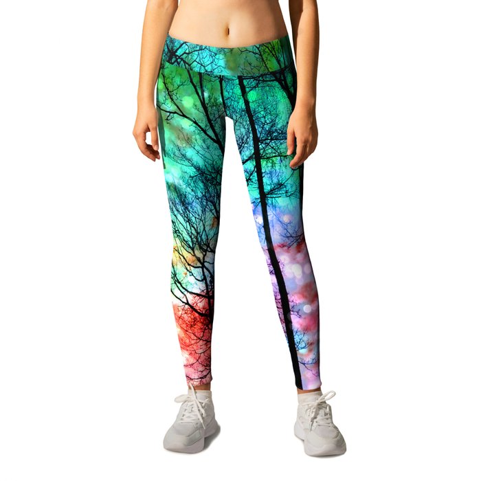 colorful abstract forest Leggings by haroulita | Society6