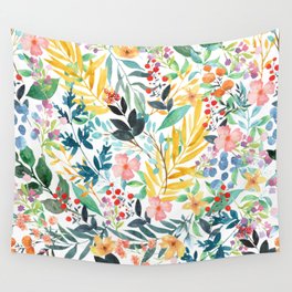 Colorful Watercolor floral pattern  Wall Tapestry