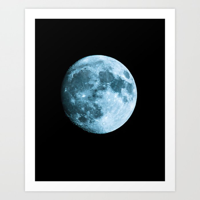 Moon on black background – Space Photography Art Print