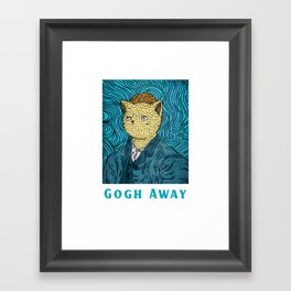 Vincent van "Gogh Away" Cat Framed Art Print