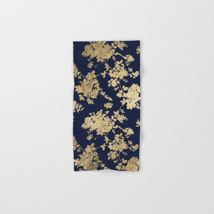 Navy gold towels sales