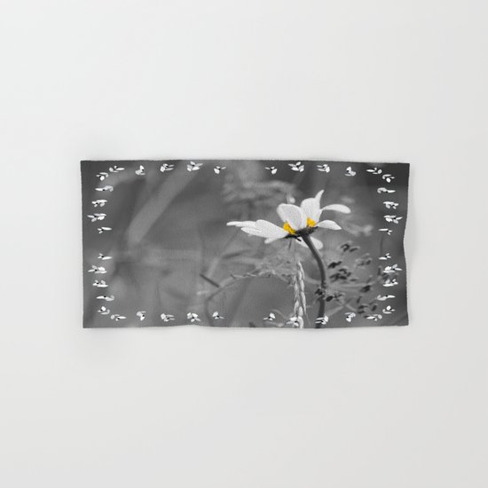 White daisy on a grey day Hand & Bath Towel
