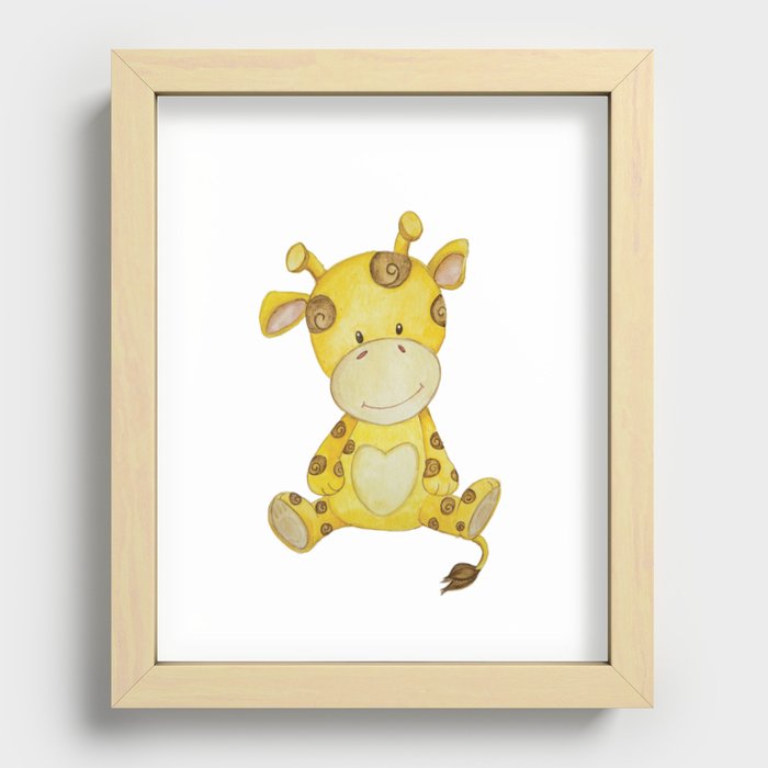 cute giraffe Recessed Framed Print