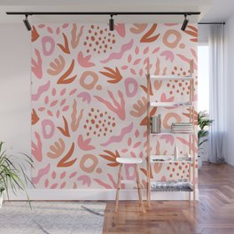 Abstract Cutouts - Peachy Pink Wall Mural