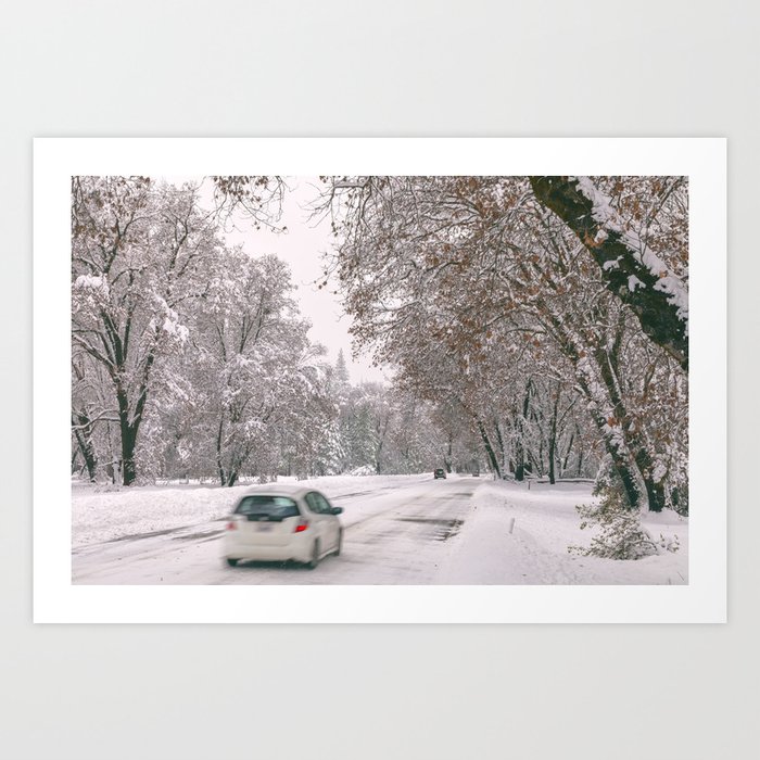 Winter scene Yosemite Art Print