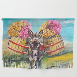 Donkey Burro with Flowers  Wall Hanging