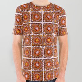Flower Granny Square Print All Over Graphic Tee
