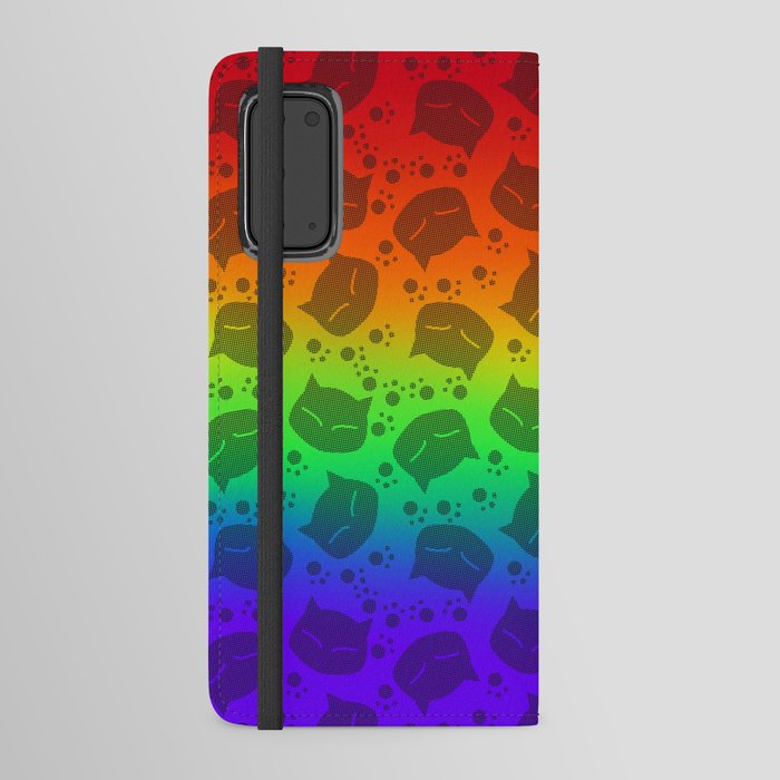Rainbow Meows (black version) Android Wallet Case