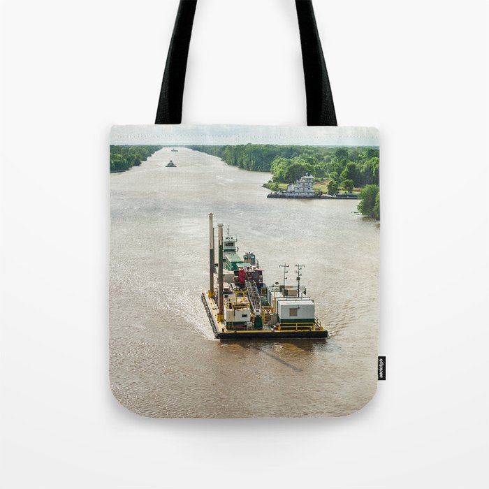 Barge on the Mississippi River Tote Bag