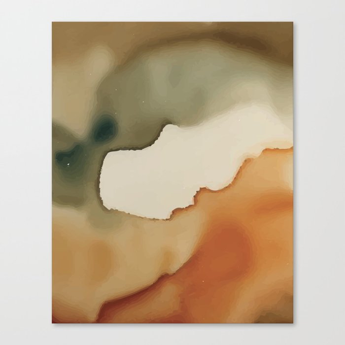 Earthy Watercolor Whirl Canvas Print