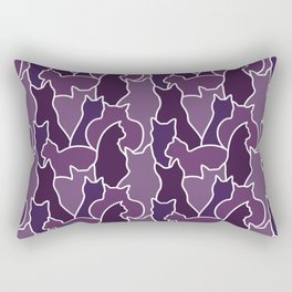 Purple Cats Pattern Rectangular Pillow