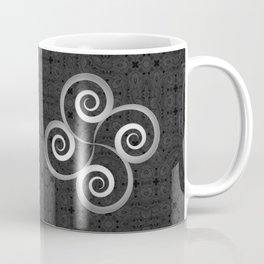 Beautiful Celtic style decoration Coffee Mug | Shiny, Grey, Texture, Graphicdesign, Minimal, Pattern, Elegant, Silver, Textured, Black 