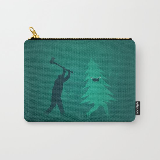 Funny Christmas Tree Hunted by lumberjack (Funny Humor) Carry-All Pouch