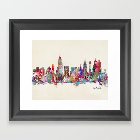 San Antonio Texas skyline Framed Art Print