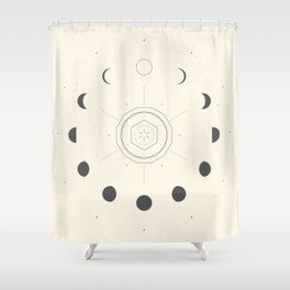 Moon Phases Light Shower Curtain